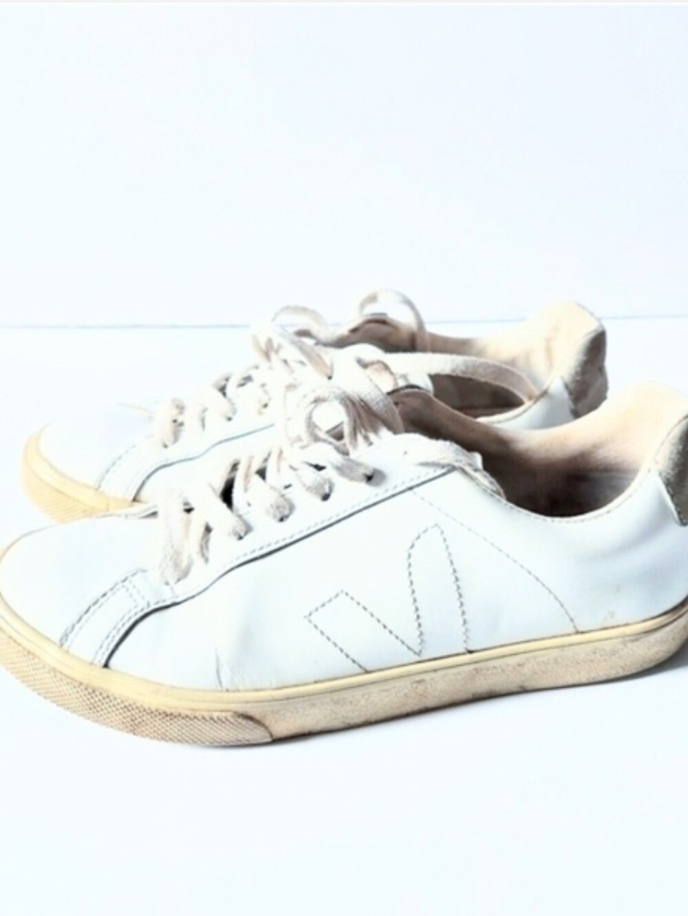 Veja Esplar White Leather Sneakers, Women's US Size 6